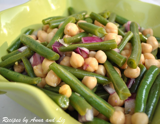 String Beans and Chickpeas Salad by 2sistersrecipes.com