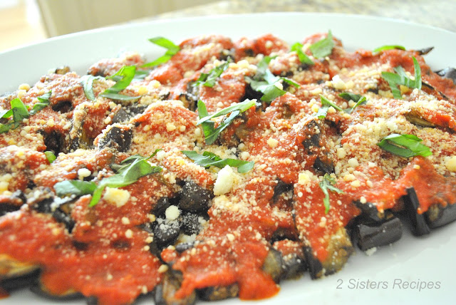 Roasted Eggplant Parm -Lightened! by 2sistersrecipes.com