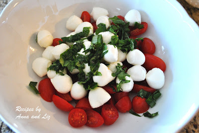 Spring Tomato Basil Bocconcini Salad by 2sistersrecipes.com 