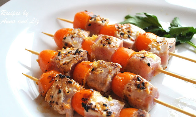 Grilled Sesame-Ginger Tuna Kabobs by 2sistersrecipes.com