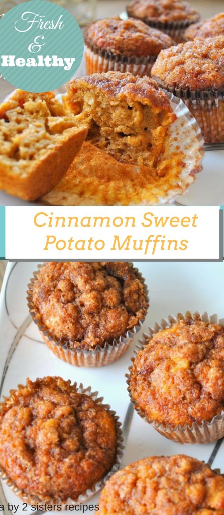 Cinnamon Sweet Potato Muffins by 2sistersrecipes.com