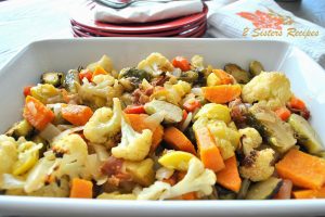 Roasted Sweet Potatoes Yellow Squash Casserole by 2sistersrecipes.com