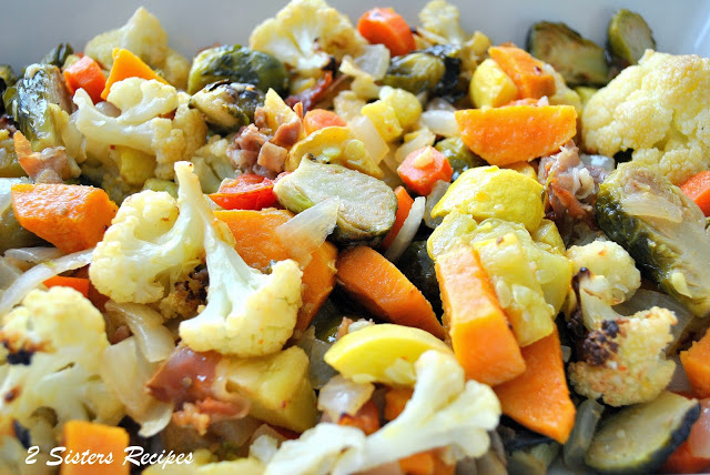 Roasted Sweet Potatoes Yellow Squash Casserole by 2sistersrecipes.com 