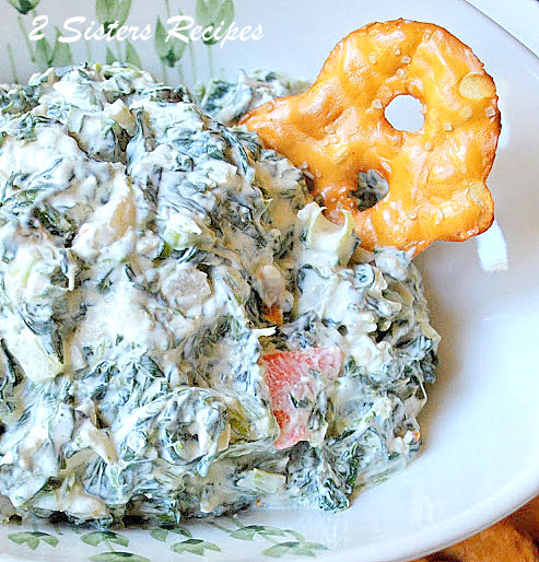 Easy Cold Spinach Dip by 2sistersrecipes.com 