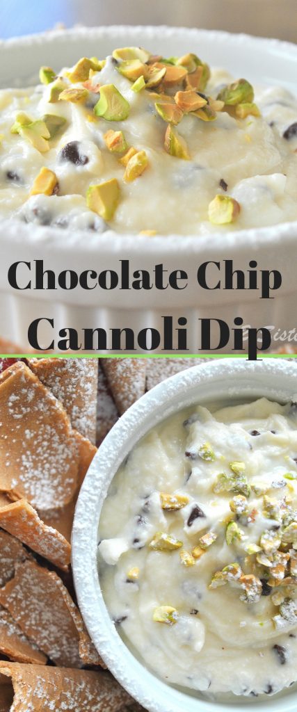 Chocolate Chip Cannoli Dip by 2sistersrecipes.com