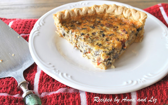 Mushroom and Sundried Tomato Quiche by 2sistersrecipes.com