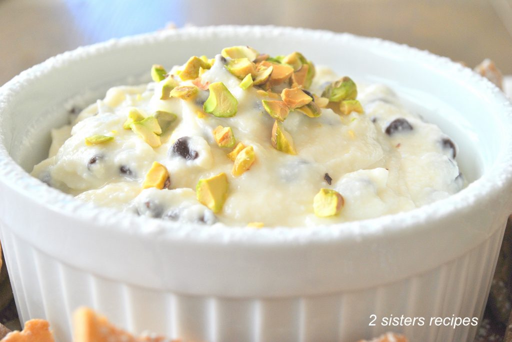 Chocolate Chip Cannoli Dip by 2sistersrecipes.com