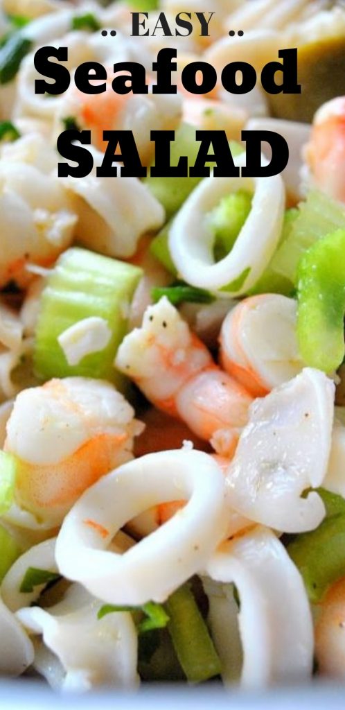 Seafood Salad - Marinated for Christmas Eve! by 2sistersrecipes.com 