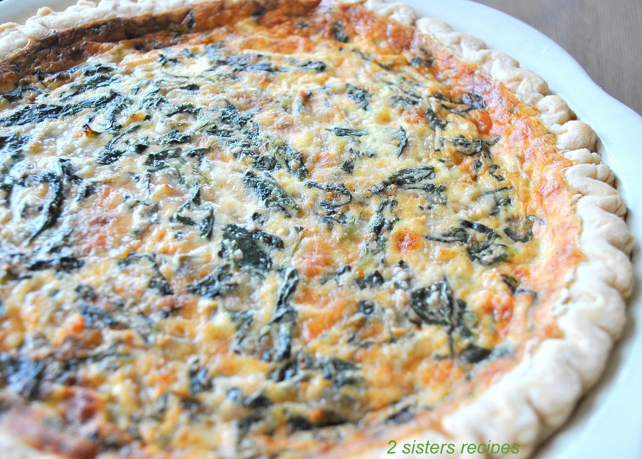 Spinach and Parmesan Quiche 2 Sisters Recipes by Anna and Liz