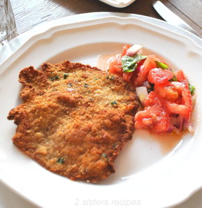 Perfect Veal Cutlet Milanese by 2sistersrecipes.com
