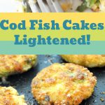 Cod fish cakes sautéed in a skillet.