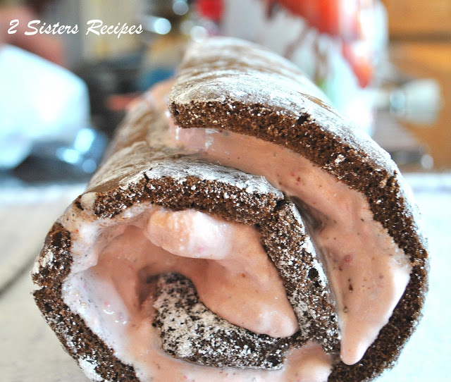 A close up photo of an Ice Cream Cake Roll