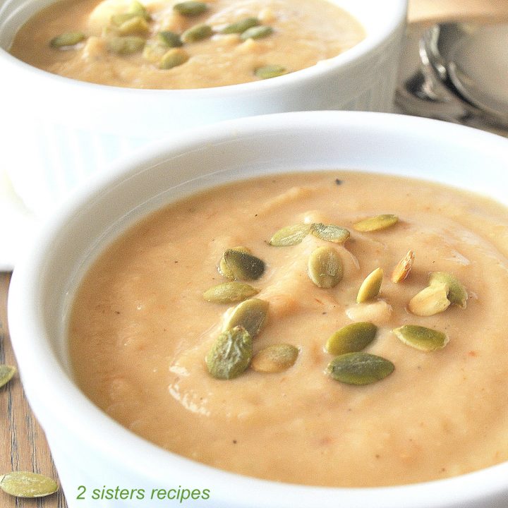 Roasted Garlic Parsnip White Bean Soup by 2sistersrecipes.com