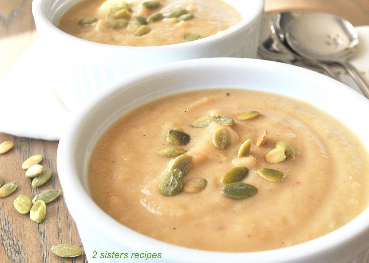 Roasted Garlic Parsnip White Bean Soup by 2sistersrecipes.com