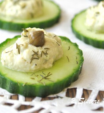 Healthy Cucumber Appetizer Bites by 2sistersrecipes.com