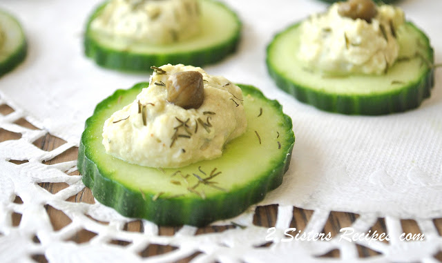 Healthy Cucumber Appetizer Bites by 2sistersrecipes.com