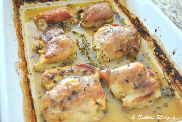 Chicken Thighs with Lemon Garlic & Thyme by 2sistersrecipes.com