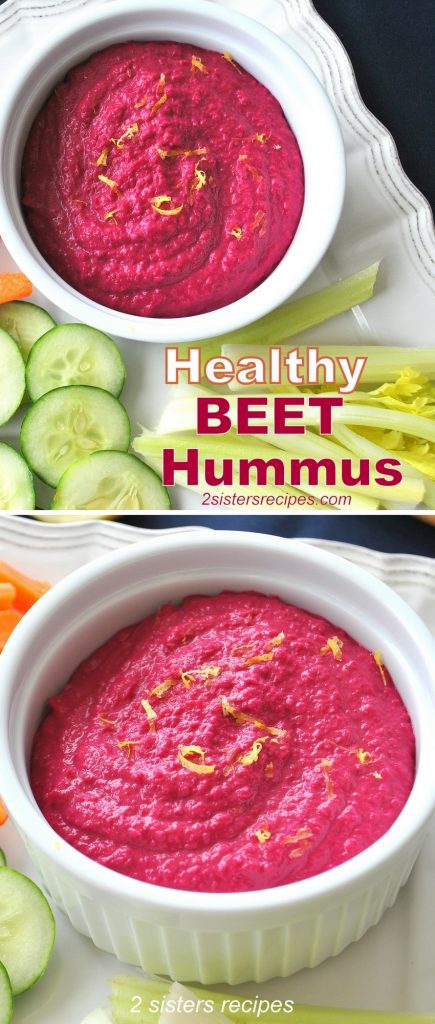 Heatlhy Beet Hummus by 2sistersrecipes.com 