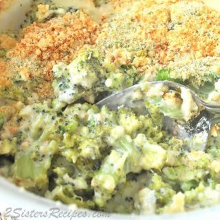 Broccoli and Bleu Cheese Casserole by 2sistersrecipes.com