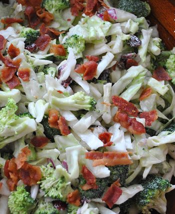 Crunchy Broccoli Raisins nd Walnut Salad, by 2sistersrecipes.com