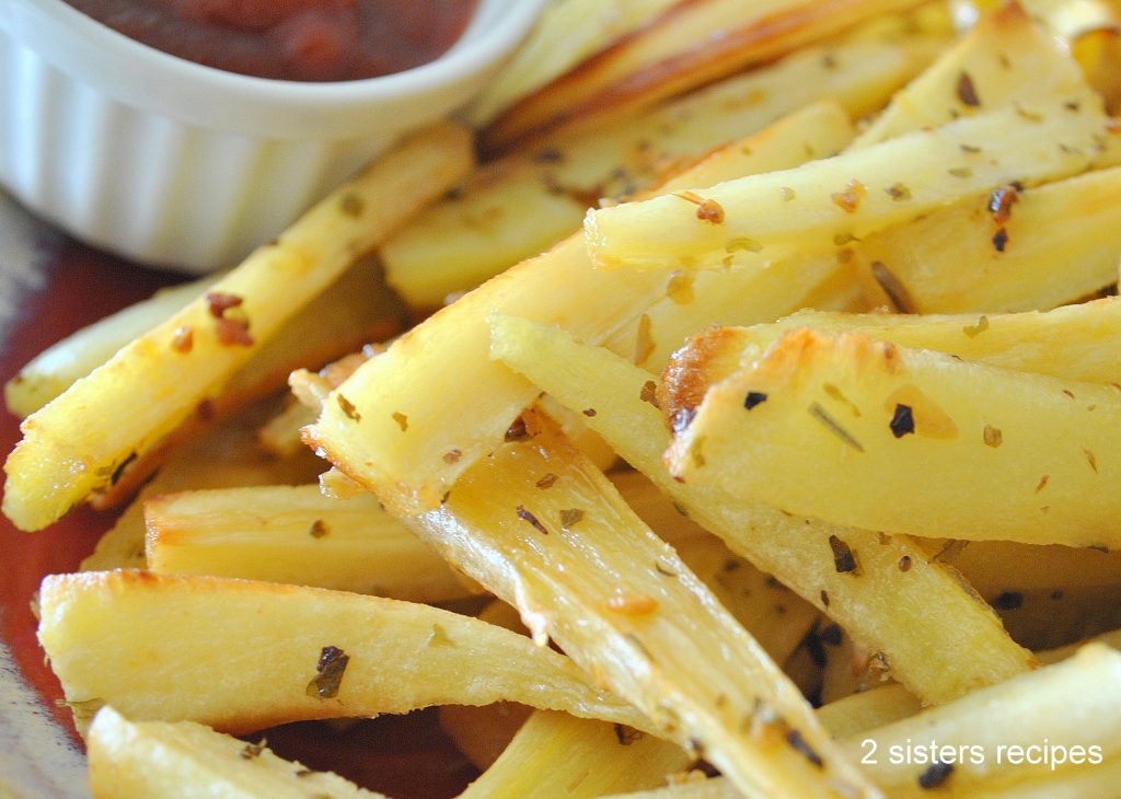Oven-Baked Parsnip Fries - by 2sistersrecipes.com 