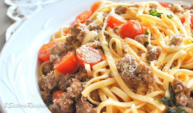 Tagliatelle with Fresh Tomato Sausage Ragu