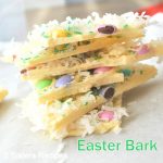 White Chocolate Bark Candies, broken into pieces and piled on top.