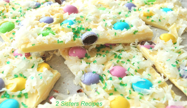 Cut pieces of Easter Bark. by 2sistersrecipes.com 