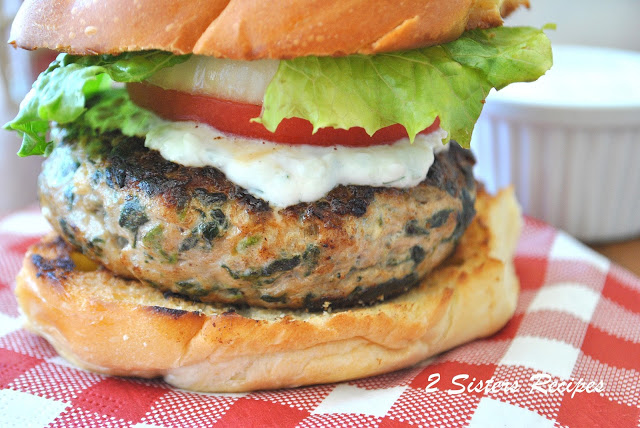 Turkey Burgers with Fresh Tzatziki Sauce. by 2sistersrecipes.com 