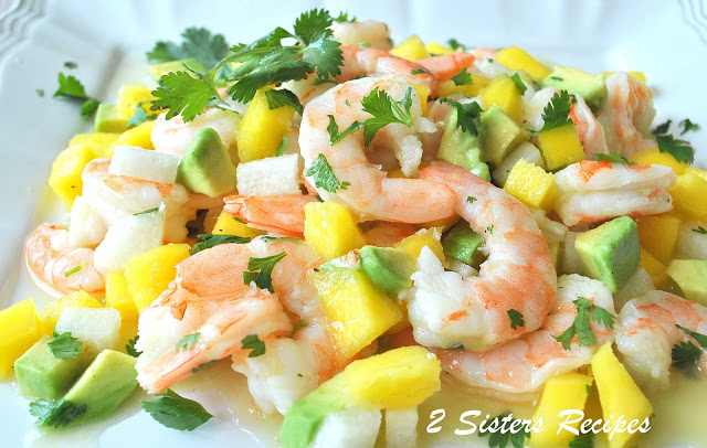 Zesty Lemon Shrimp and Mango Salad by 2sistersrecipes.com