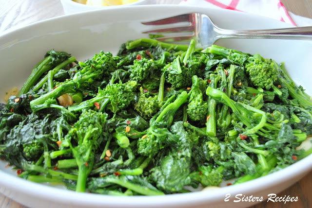 Broccoli Rabe Steamed and Sauteed, by 2sistersrecipes.com