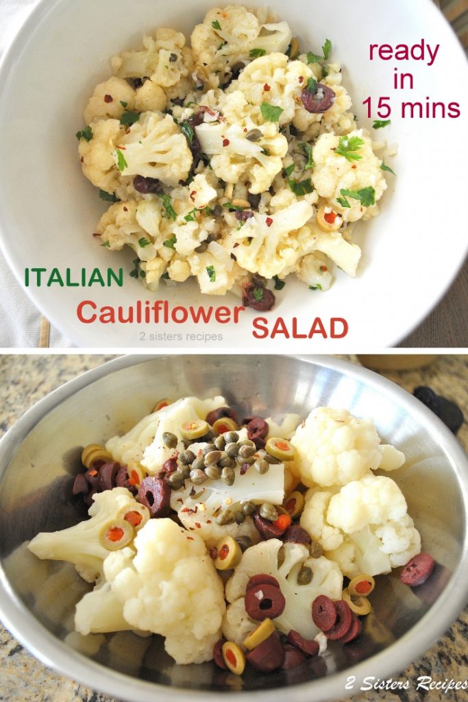Italian Cauliflower Salad by 2sistersrecipes.com 