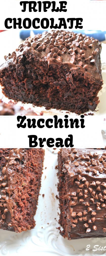 Triple Chocolate Zucchini Bread by 2sistersrecipes.com 