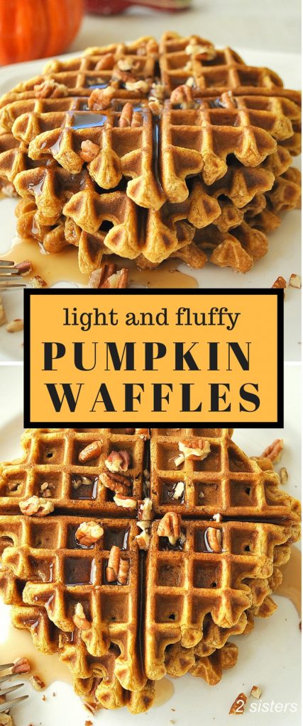 Pumpkin Waffles by 2sistersrecipes.com 