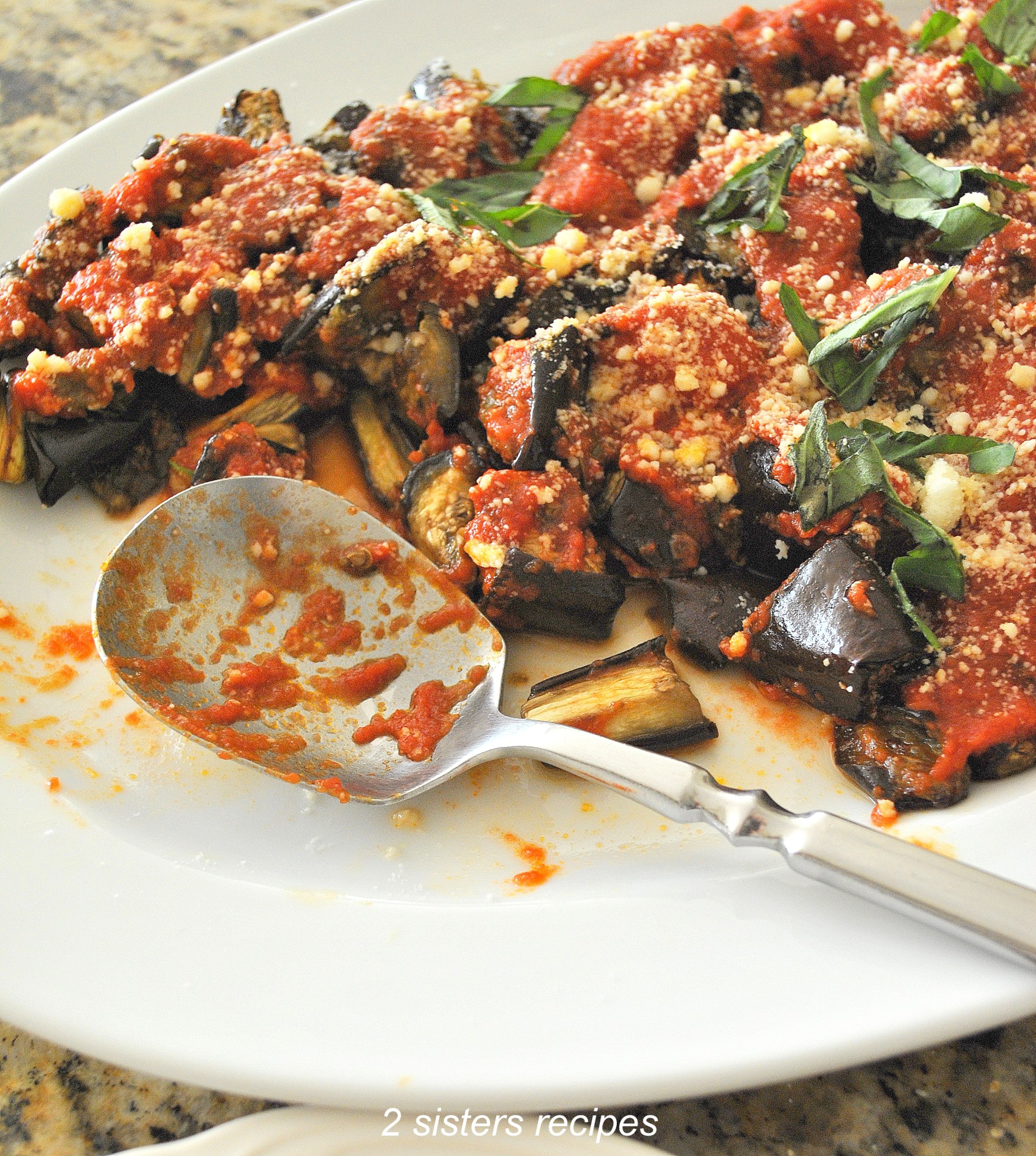 Roasted Eggplant Parm - Lightened! by 2sistersrecipes.com