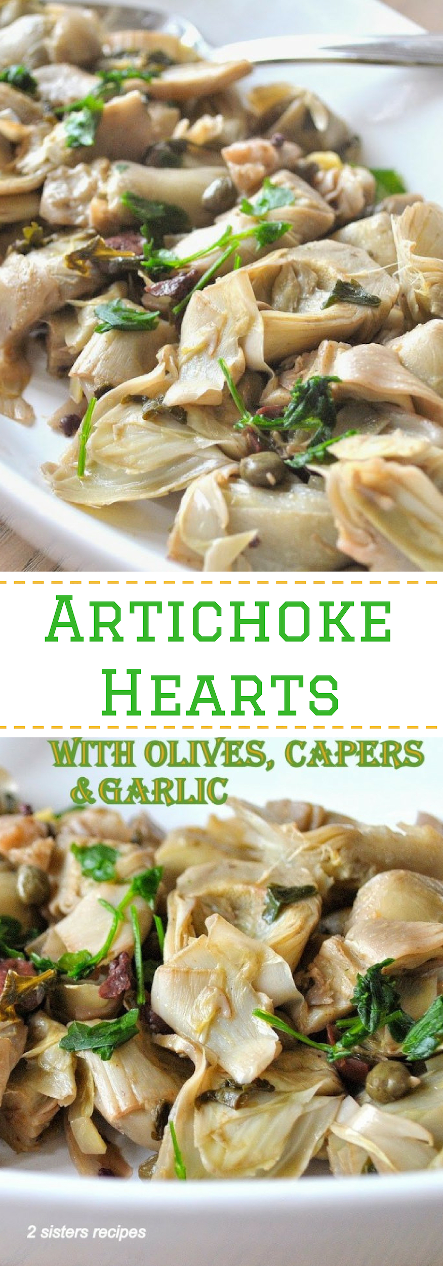 Artichoke Hearts Steamed with Olives 2 Sisters Recipes by Anna and Liz