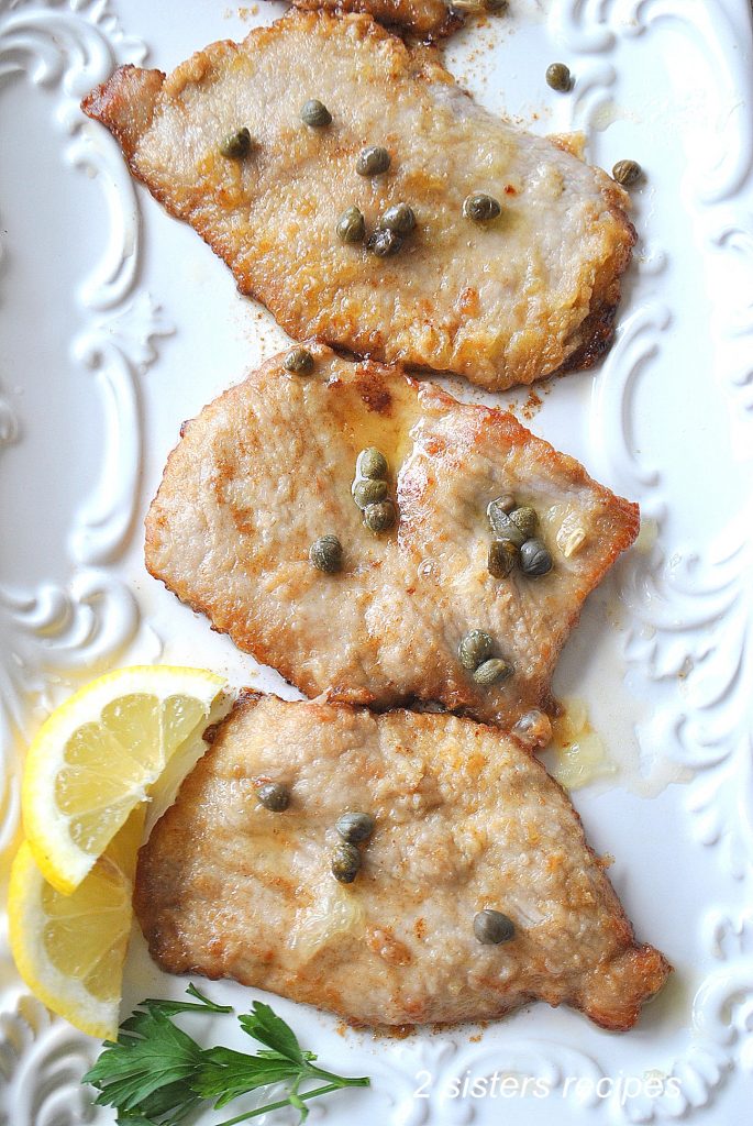 Veal Piccata with Lemon and Capers by 2sistersrecipes.com 