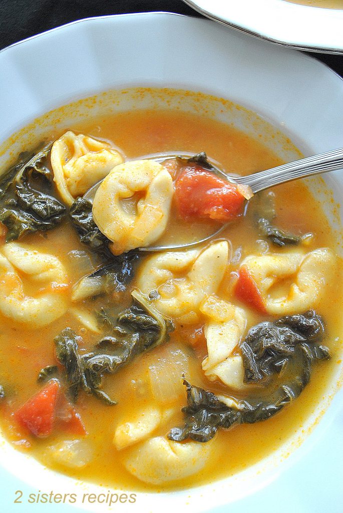 Tuscan Tortellini Soup by 2sistersrecipes.com 