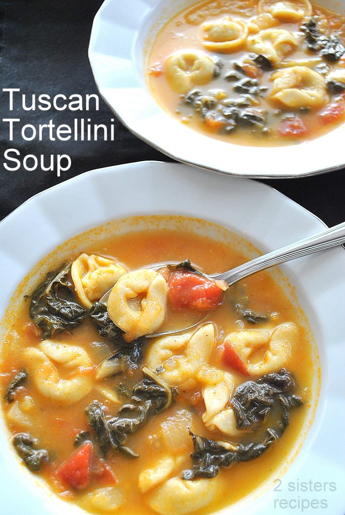 Tuscan Tortellini Soup by 2sistersrecipes.com