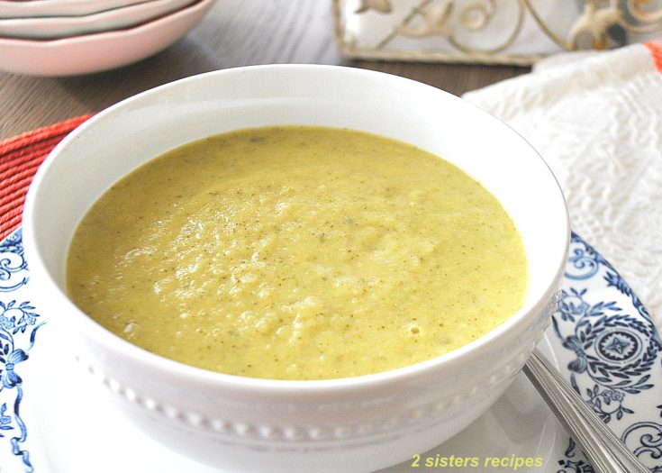Easy Broccoli Leek Soup by 2sistersrecipes.com
