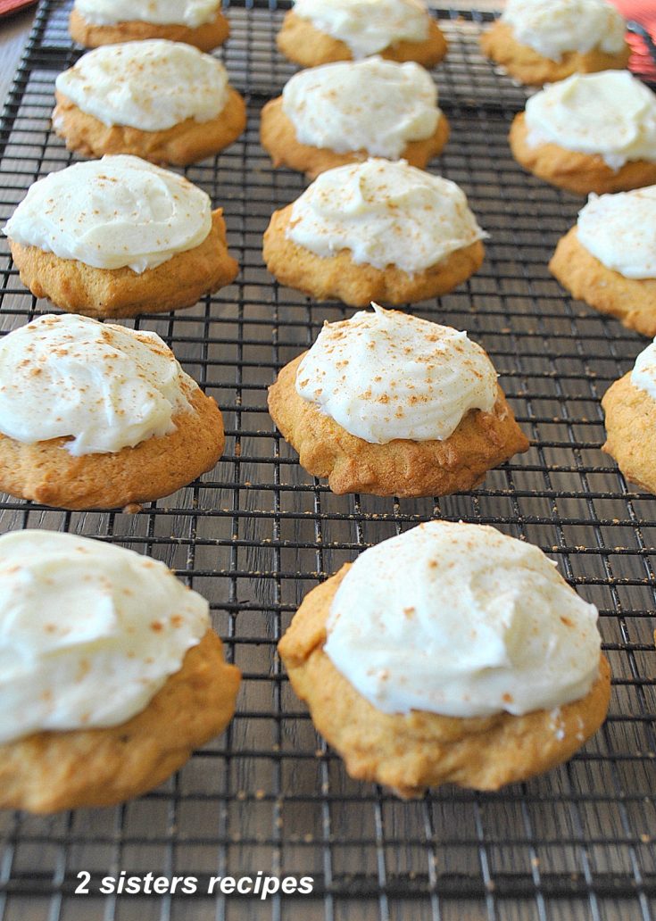 Best Pumpkin Cookies with Vanilla Cream Cheese Frosting by 2sistersrecipes.com