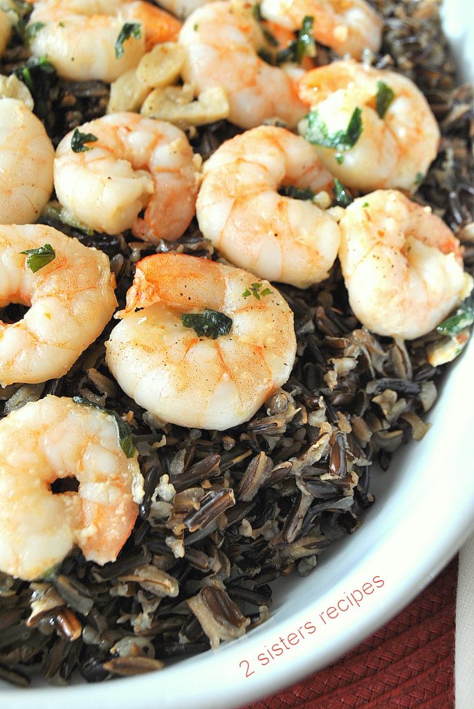 Wild Rice with Lemon Garlicky Shrimp by 2sistersrecipes.com 