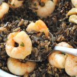 A spoonful of our Wild Rice with Lemon Garlicky Shrimp