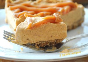 A forkful of pumpkin ice cream pie.