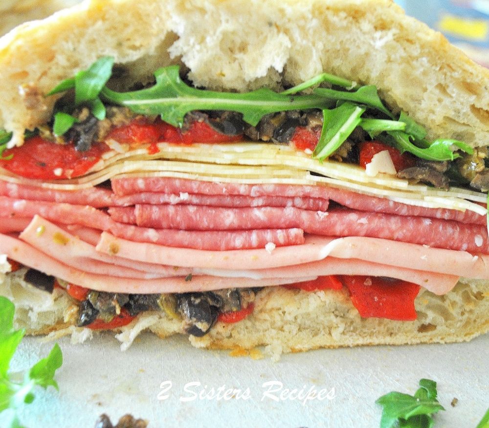 Italian Muffuletta Sandwich by 2sistersrecipes.com