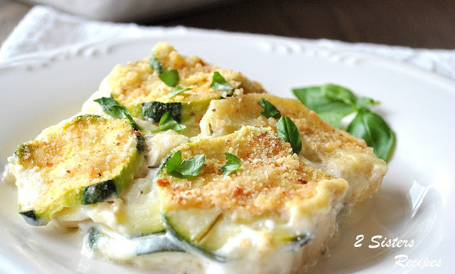 Creamy Potato and Zucchini Au Gratin by 2sistersrecipes.com