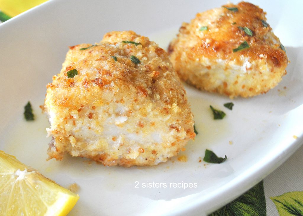 Baked Halibut & Sea Bass Oreganata by 2sistersrecipes.com 