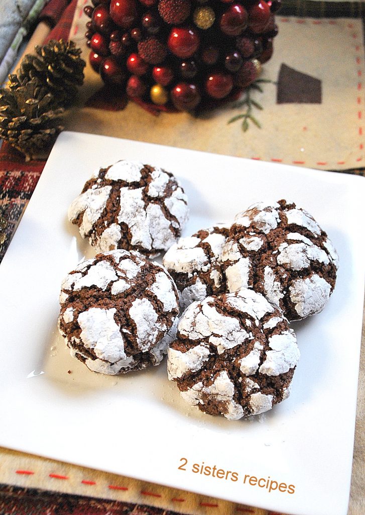 Chocolate Crinkle Cookies by 2sistersrecipes.com 
