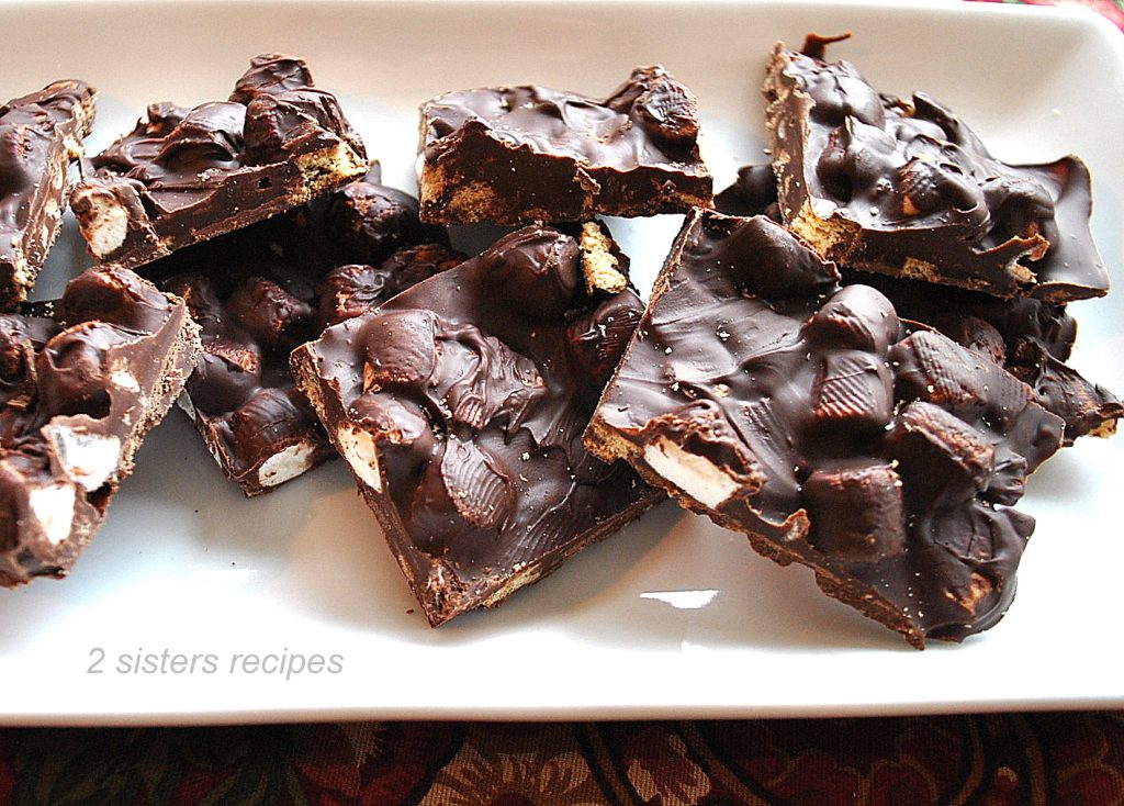 S'Mores Dark Chocolate Bark by 2sistersrecipes.com 