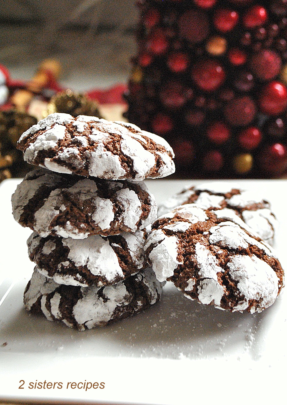 Chocolate Crinkle Cookies by 2sistersrecipes.com